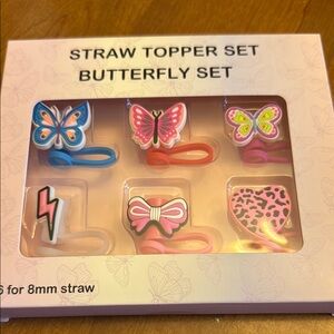 Vibrant Butterfly Straw Topper Collection